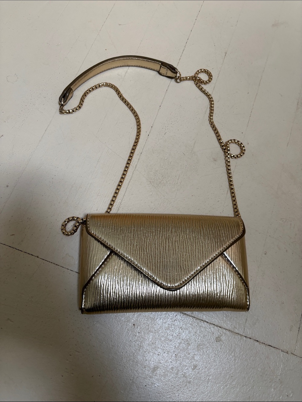 Zara Metallic Gold Envelope Wristlet Clutch